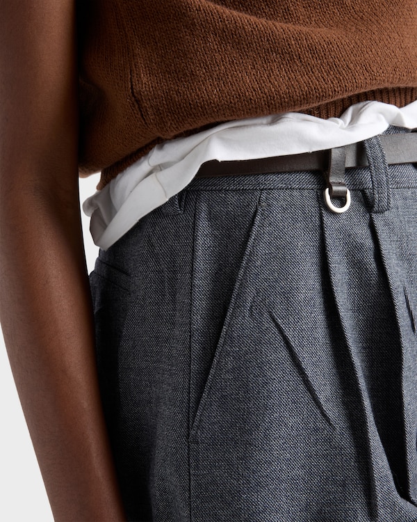 Grisaille and antiqued satin shorts - Anthracite Gray Grisaille and antiqued satin shorts - Anthracite Gray