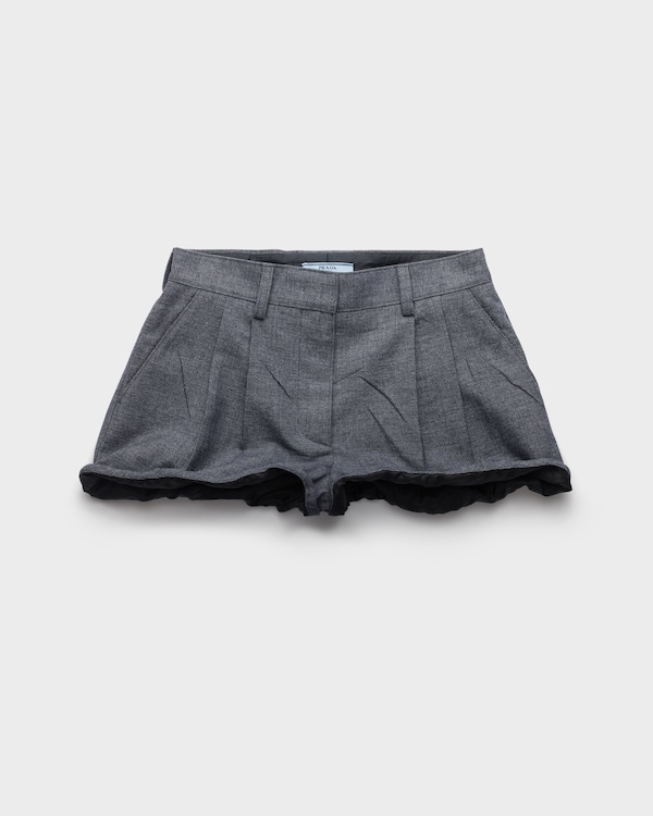 Grisaille and antiqued satin shorts - Anthracite Gray Grisaille and antiqued satin shorts - Anthracite Gray