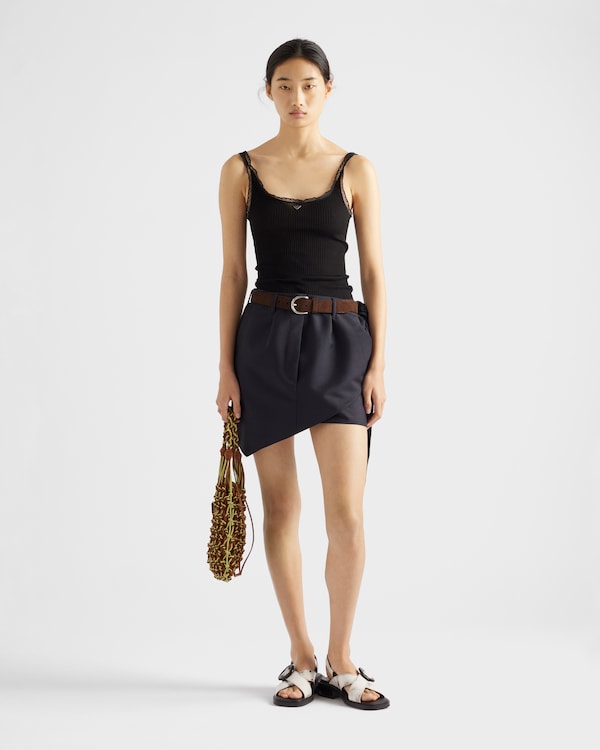 Ribbed cotton top - Black Ribbed cotton top - Black