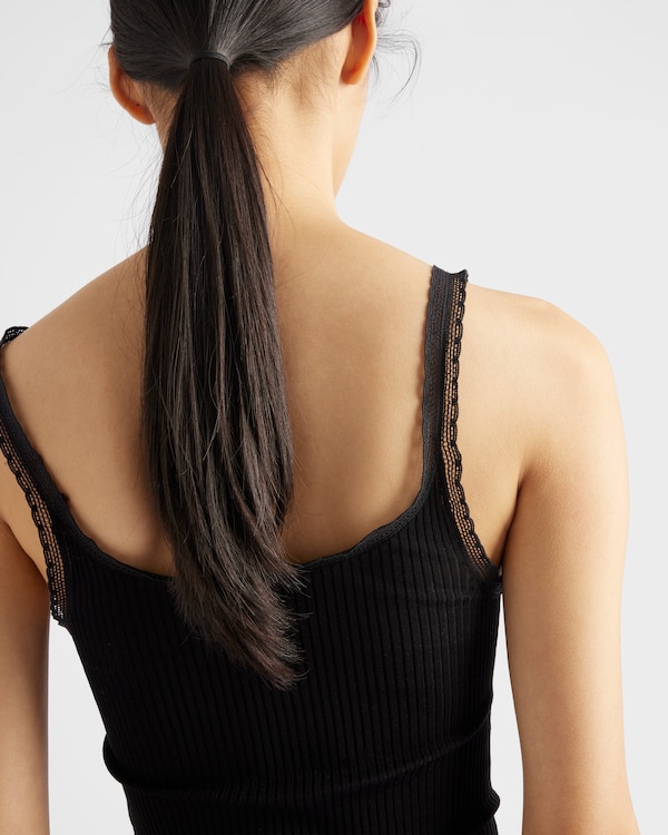 Ribbed cotton top - Black Ribbed cotton top - Black