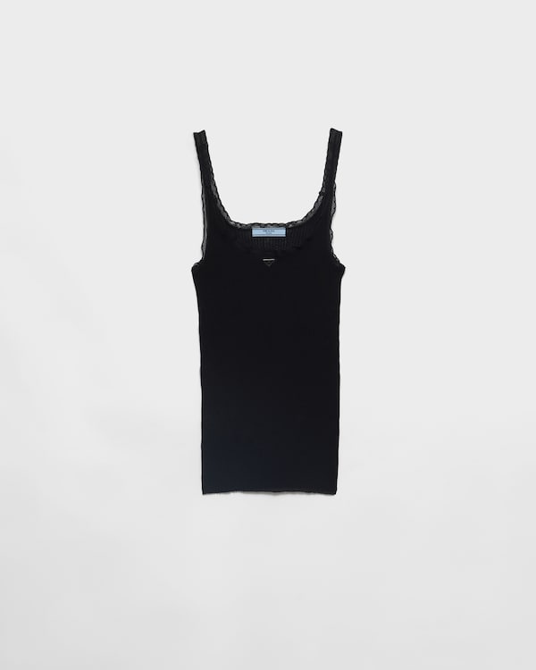 Ribbed cotton top - Black Ribbed cotton top - Black