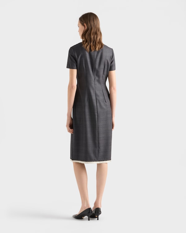 Checked wool dress - Anthracite Gray Checked wool dress - Anthracite Gray