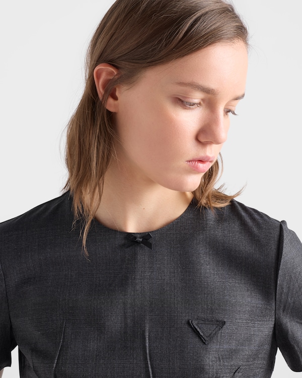 Checked wool dress - Anthracite Gray Checked wool dress - Anthracite Gray