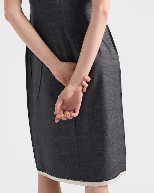 Checked wool dress - Anthracite Gray Checked wool dress - Anthracite Gray