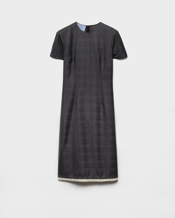 Checked wool dress - Anthracite Gray Checked wool dress - Anthracite Gray