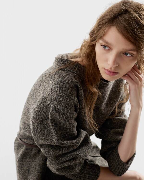 Mouliné wool dress - Slate Gray/Hemp Mouliné wool dress - Slate Gray/Hemp