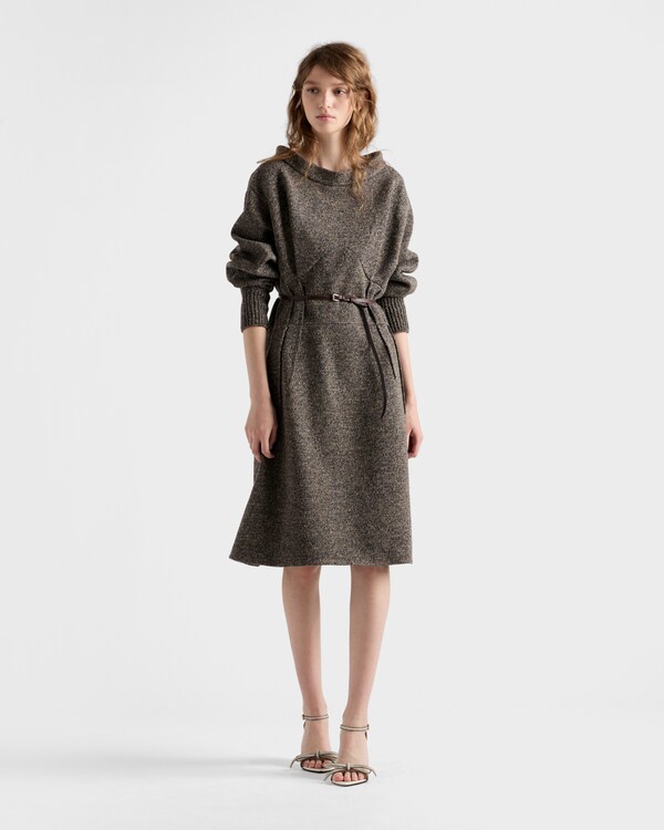 Mouliné wool dress - Slate Gray/Hemp Mouliné wool dress - Slate Gray/Hemp