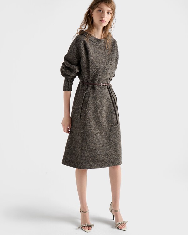 Mouliné wool dress - Slate Gray/Hemp Mouliné wool dress - Slate Gray/Hemp