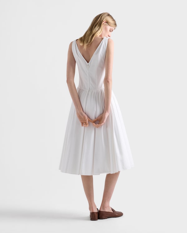 Cotton poplin dress - White Cotton poplin dress - White