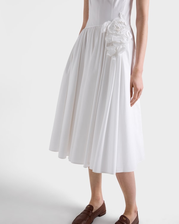 Cotton poplin dress - White Cotton poplin dress - White