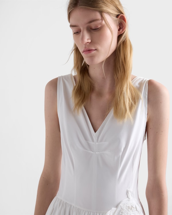 Cotton poplin dress - White Cotton poplin dress - White