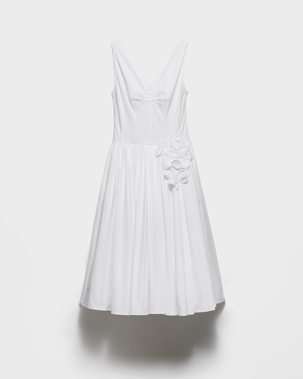 Cotton poplin dress - White Cotton poplin dress - White