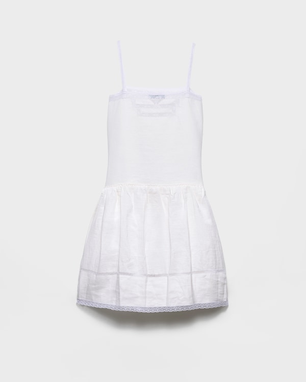 Embroidered linen dress - White Embroidered linen dress - White