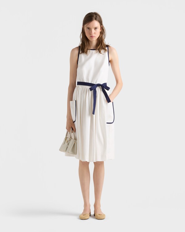 Slubbed toile dress - White Slubbed toile dress - White