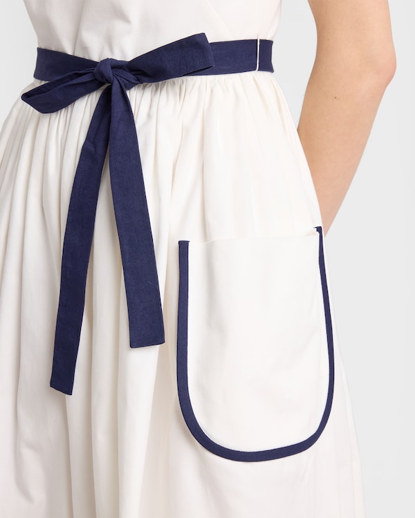 Slubbed toile dress - White Slubbed toile dress - White