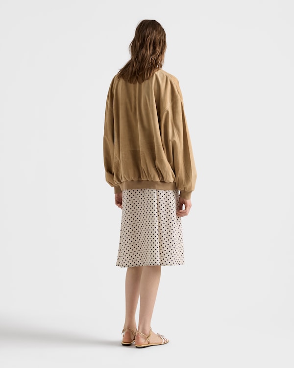 Polka-dot print marocain shirt dress - Beige Sable/Blue Polka-dot print marocain shirt dress - Beige Sable/Blue