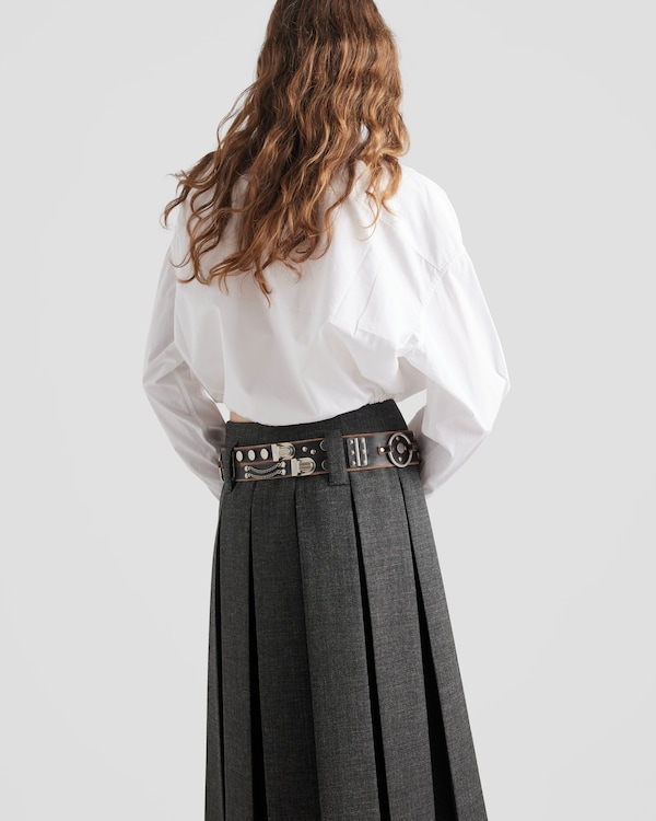Drawstring poplin shirt - White Drawstring poplin shirt - White