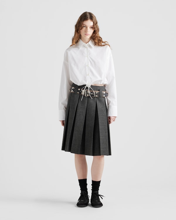 Drawstring poplin shirt - White Drawstring poplin shirt - White