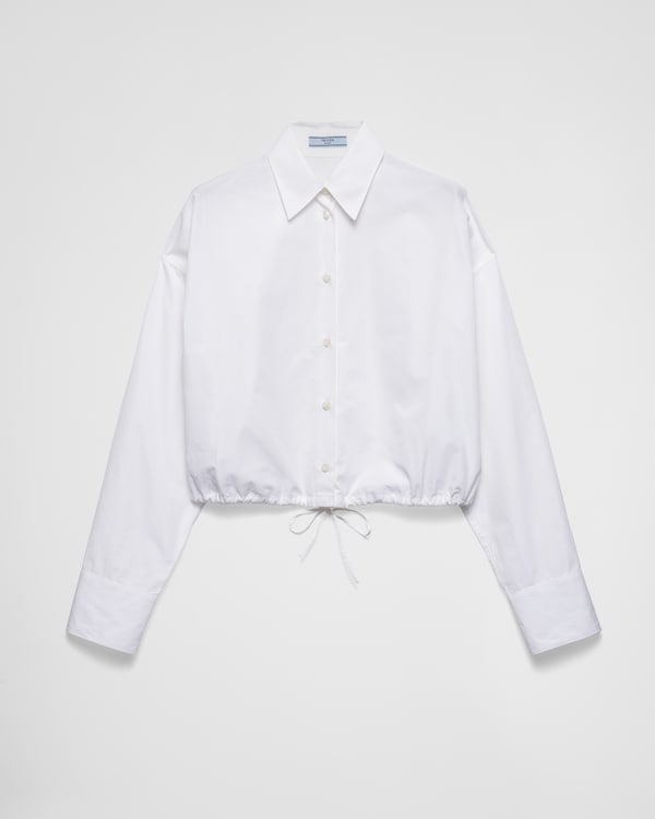 Drawstring poplin shirt - White Drawstring poplin shirt - White
