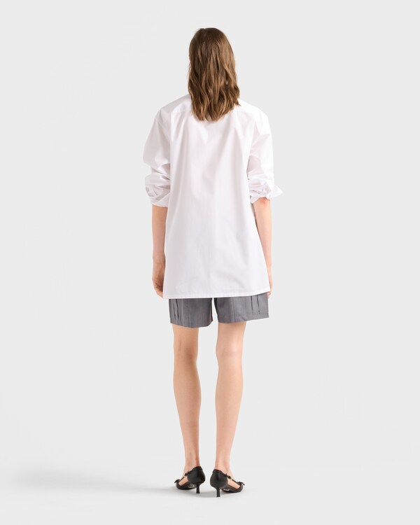Embroidered poplin shirt - White Embroidered poplin shirt - White