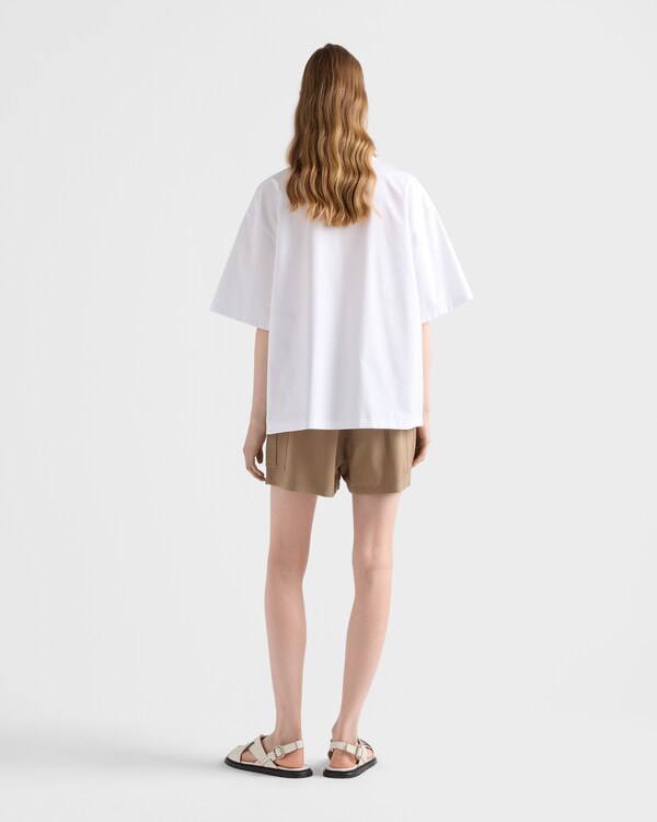 Embroidered poplin shirt - White Embroidered poplin shirt - White