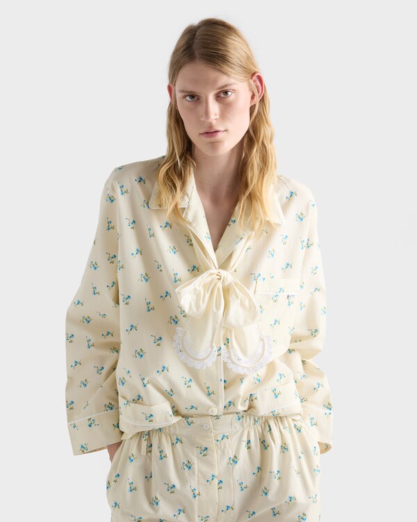 Bouquet print old canvas shirt - Natural Bouquet print old canvas shirt - Natural
