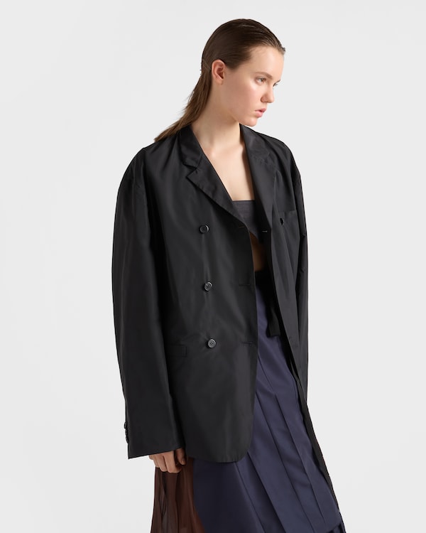 Double-breasted technical taffeta jacket - Black Double-breasted technical taffeta jacket - Black