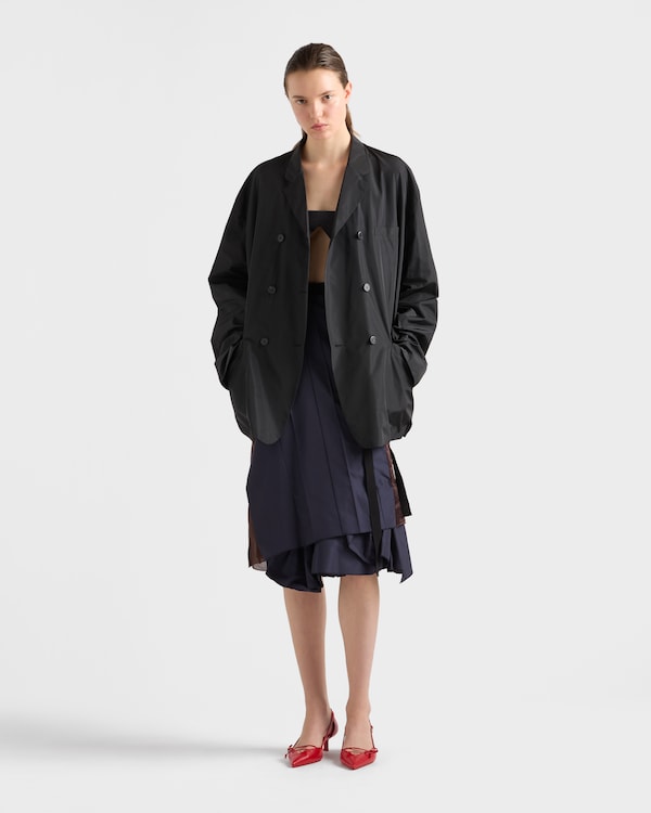 Double-breasted technical taffeta jacket - Black Double-breasted technical taffeta jacket - Black