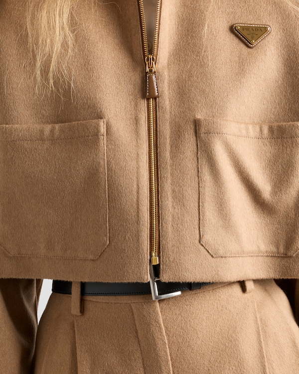 Camel-hair blouson jacket - Camel Brown Camel-hair blouson jacket - Camel Brown
