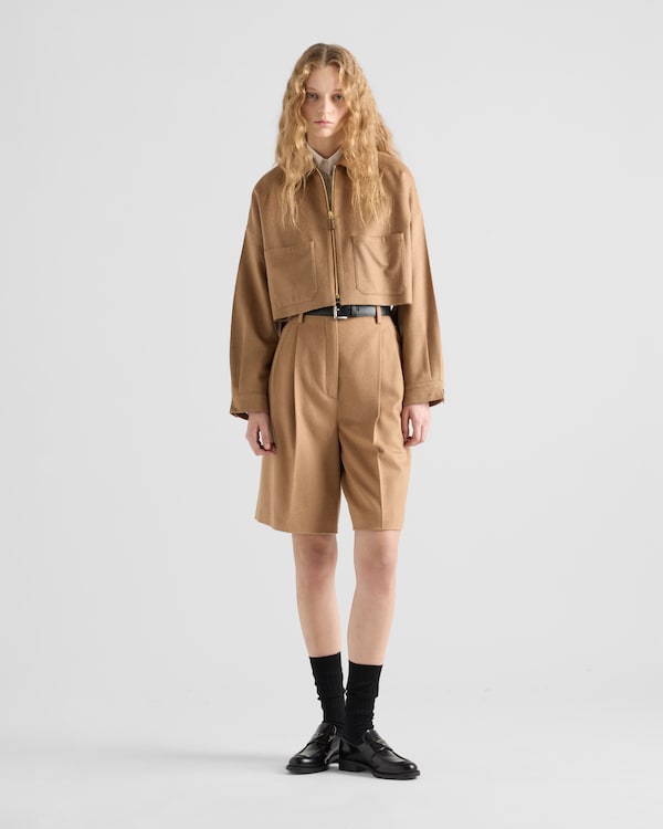 Camel-hair blouson jacket - Camel Brown Camel-hair blouson jacket - Camel Brown