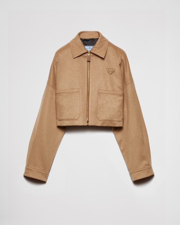 Camel-hair blouson jacket - Camel Brown Camel-hair blouson jacket - Camel Brown