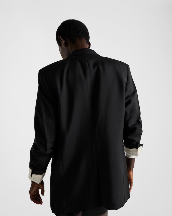 Single-breasted kid mohair jacket - Black Single-breasted kid mohair jacket - Black
