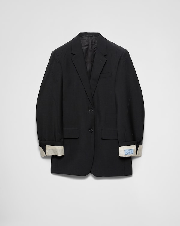 Single-breasted kid mohair jacket - Black Single-breasted kid mohair jacket - Black