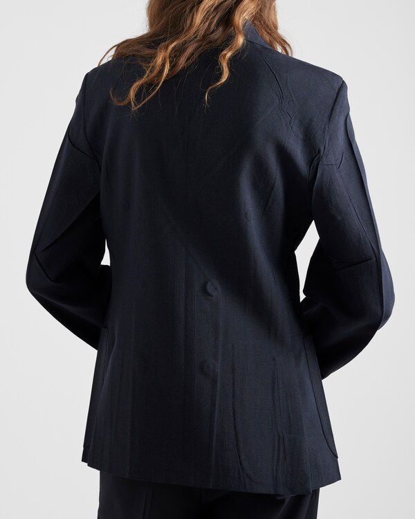 Double-breasted kid mohair jacket - Navy Double-breasted kid mohair jacket - Navy