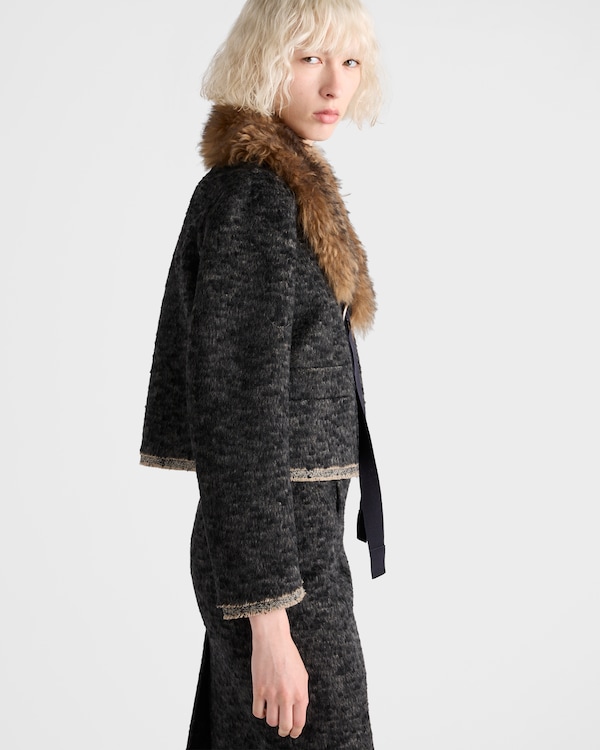 Single-breasted double tweed jacket - Anthracite Gray Single-breasted double tweed jacket - Anthracite Gray