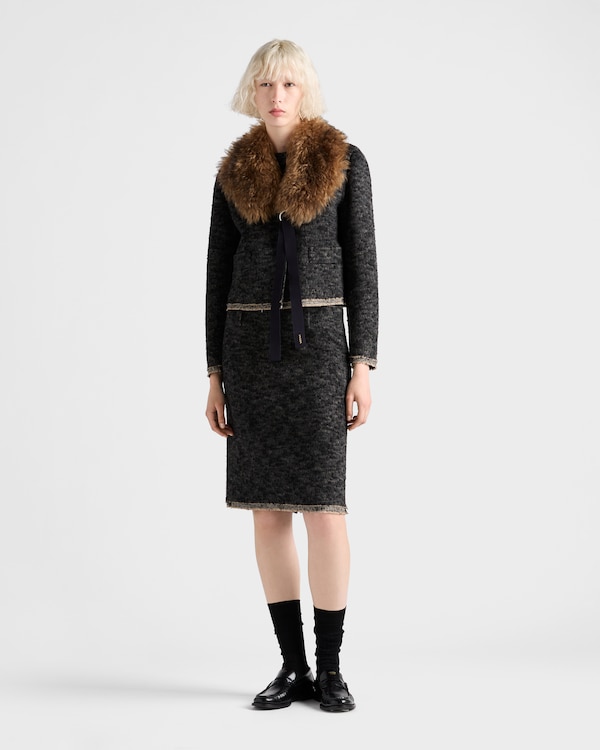 Single-breasted double tweed jacket - Anthracite Gray Single-breasted double tweed jacket - Anthracite Gray
