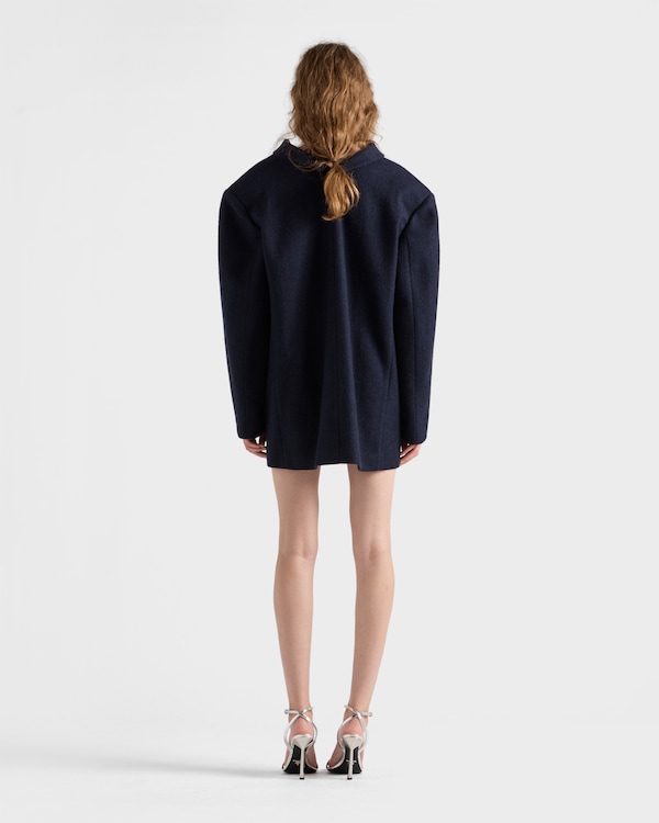 Shetland wool jacket with jewel buttons - Navy Shetland wool jacket with jewel buttons - Navy