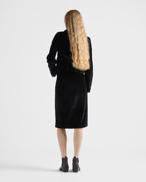 Single-breasted velvet jacket - Black Single-breasted velvet jacket - Black