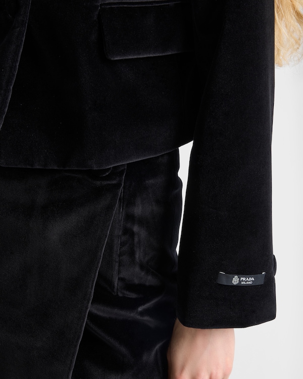 Single-breasted velvet jacket - Black Single-breasted velvet jacket - Black