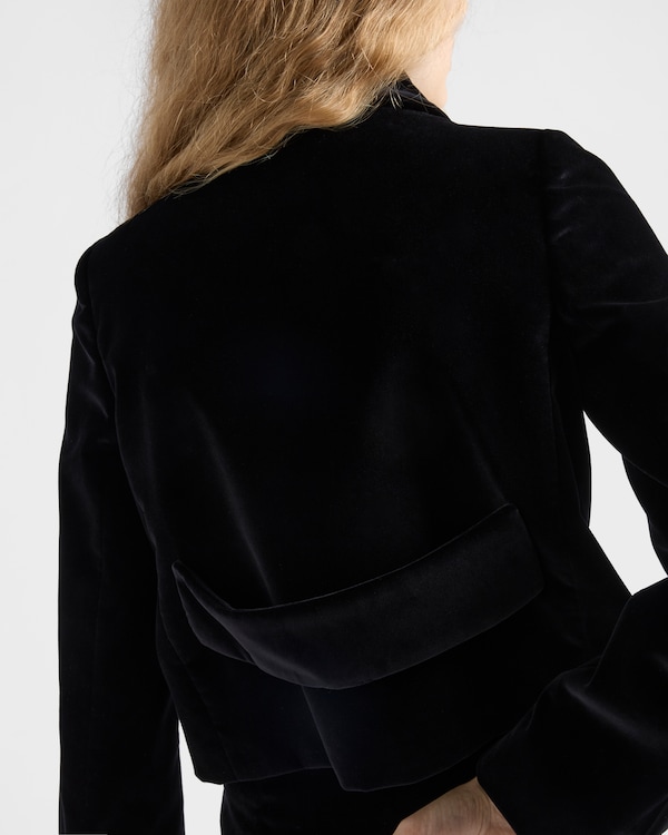 Single-breasted velvet jacket - Black Single-breasted velvet jacket - Black