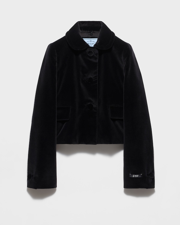 Single-breasted velvet jacket - Black Single-breasted velvet jacket - Black