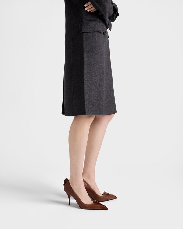 Double-breasted double cashwool coat - Slate Gray Double-breasted double cashwool coat - Slate Gray
