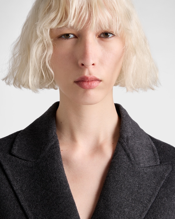 Double-breasted double cashwool coat - Slate Gray Double-breasted double cashwool coat - Slate Gray