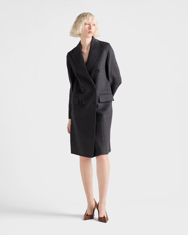Double-breasted double cashwool coat - Slate Gray Double-breasted double cashwool coat - Slate Gray