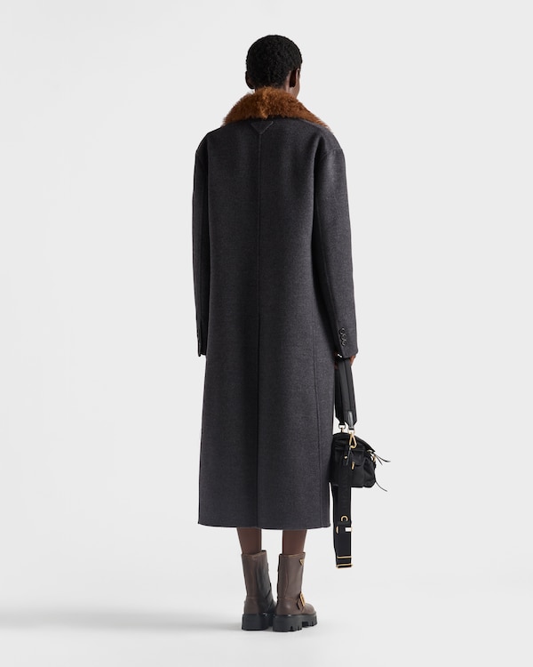 Double-breasted double cashwool coat - Slate Gray Double-breasted double cashwool coat - Slate Gray
