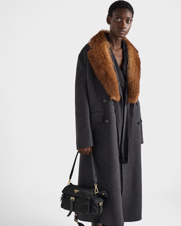 Double-breasted double cashwool coat - Slate Gray Double-breasted double cashwool coat - Slate Gray
