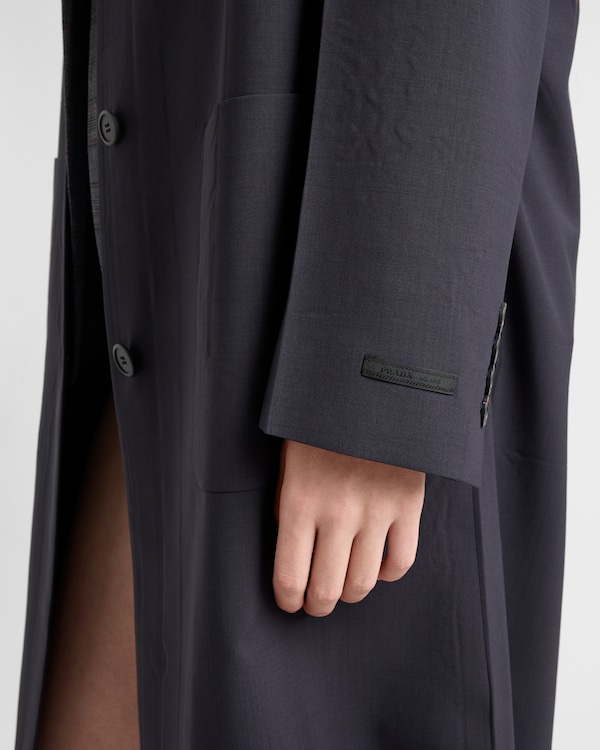 Single-breasted light wool coat - Navy Single-breasted light wool coat - Navy