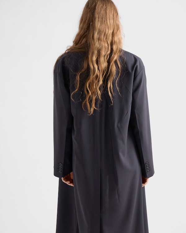 Single-breasted light wool coat - Navy Single-breasted light wool coat - Navy