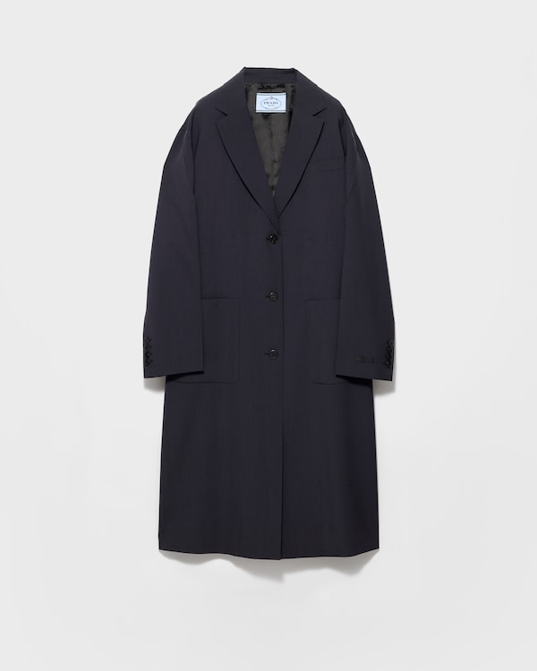Single-breasted light wool coat - Navy Single-breasted light wool coat - Navy
