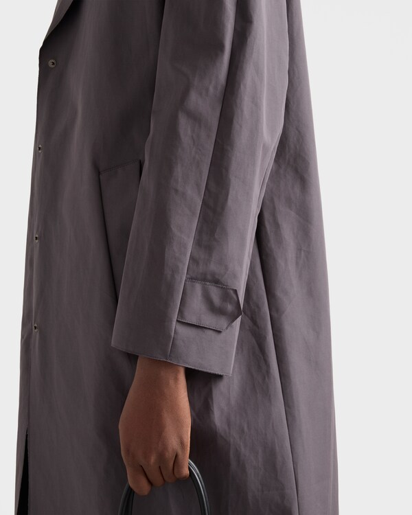 Single-breasted double poplin coat - Hematite Single-breasted double poplin coat - Hematite